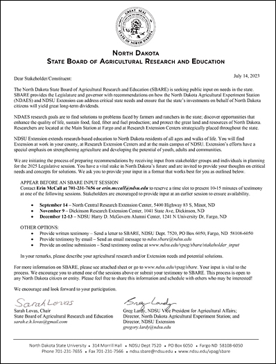 Input Request Letter 2023